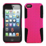 Wholesale iPhone 5S 5 Mesh Hybrid Case (Pink-Black)